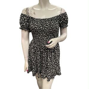 INC International Concepts Black and White Floral Dress Size XL